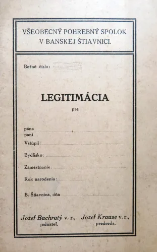 Kniha: Všeobecný pohrebný poriadok v Banskej Štiavnici