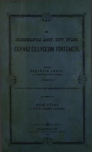 Kniha: Egyház és lyceum története