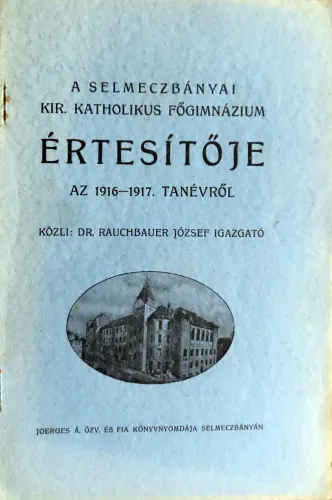 Kniha: Értesítöje AZ 1916 - 1917
