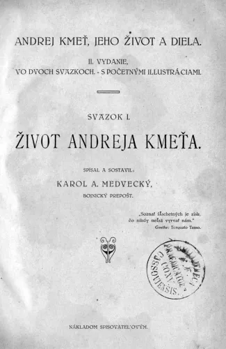 Kniha: Andrej Kmeť, jeho život a diela