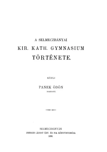 Kniha: Kir. kath. gymnasium története