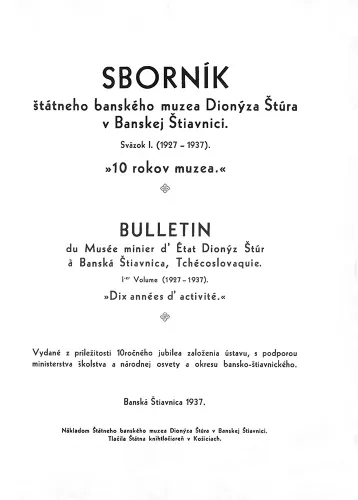 Kniha: Sborník štátneho banského muzea Dionýza Štúra v Banskej Štiavnici